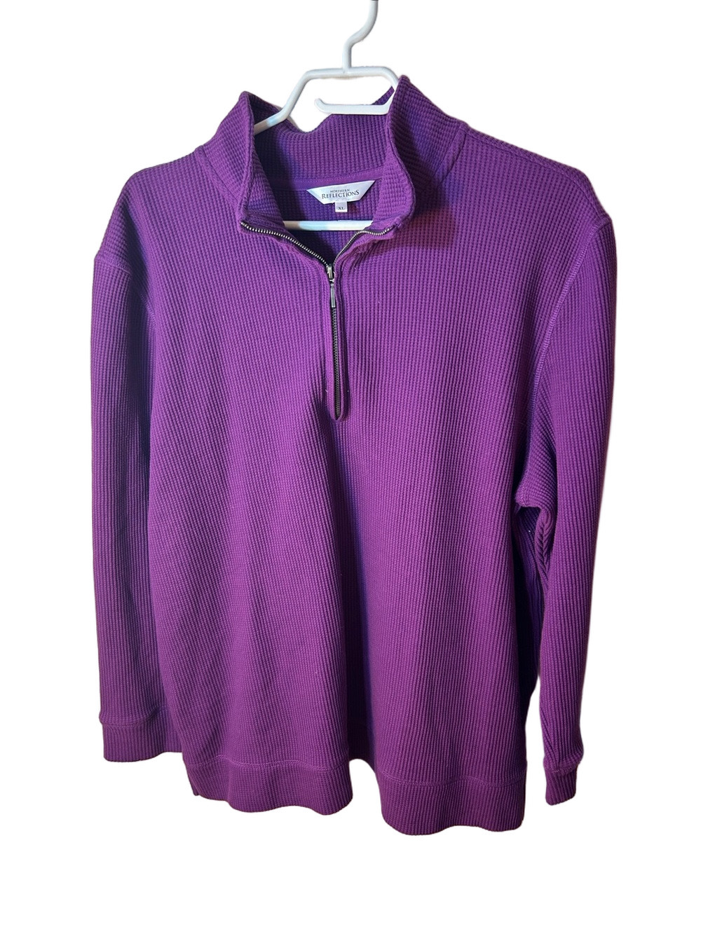 Northern reflections waffle knit quarter zip sweater size XL